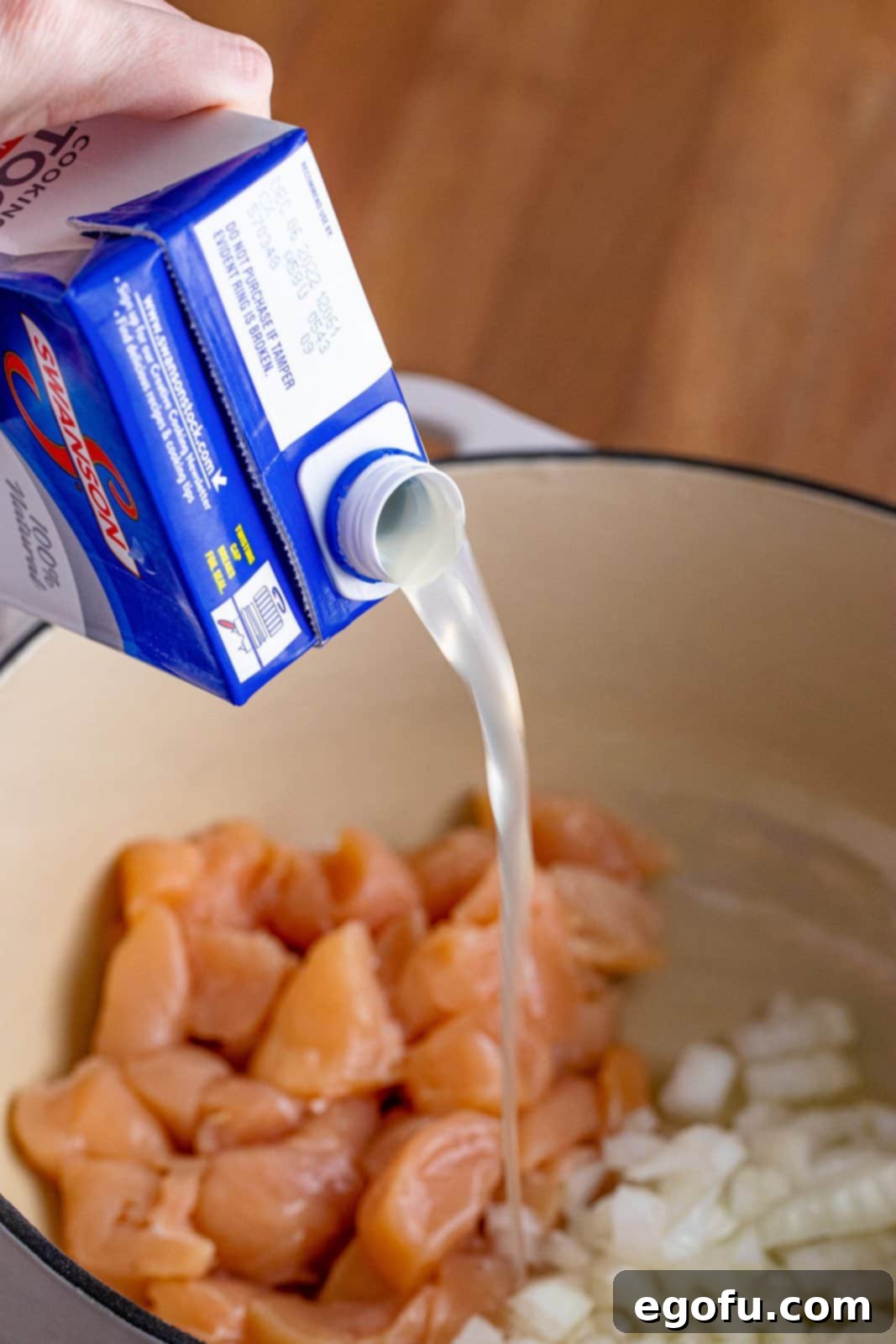 onions, chicken tenders and chicken broth in a large stock pot. 