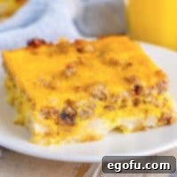 Sausage Hash Brown Casserole recipe from The Country Cook.