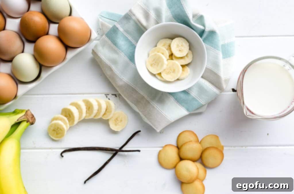 Velvet Banana Pudding Perfection 4 Nilla wafers, bananas, eggs, milk, sugar, heavy cream, vanilla