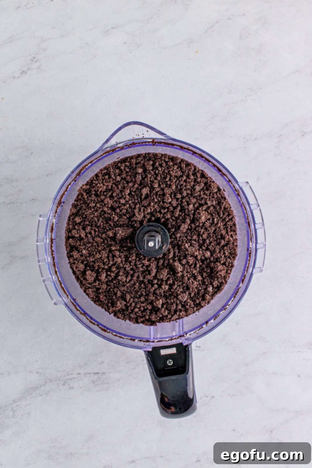 fully ground Oreo cookies in a food processor.