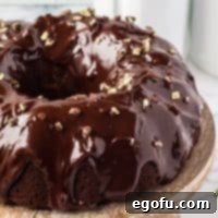 Square image of whole finished Mint Chocolate Bundt Cake.