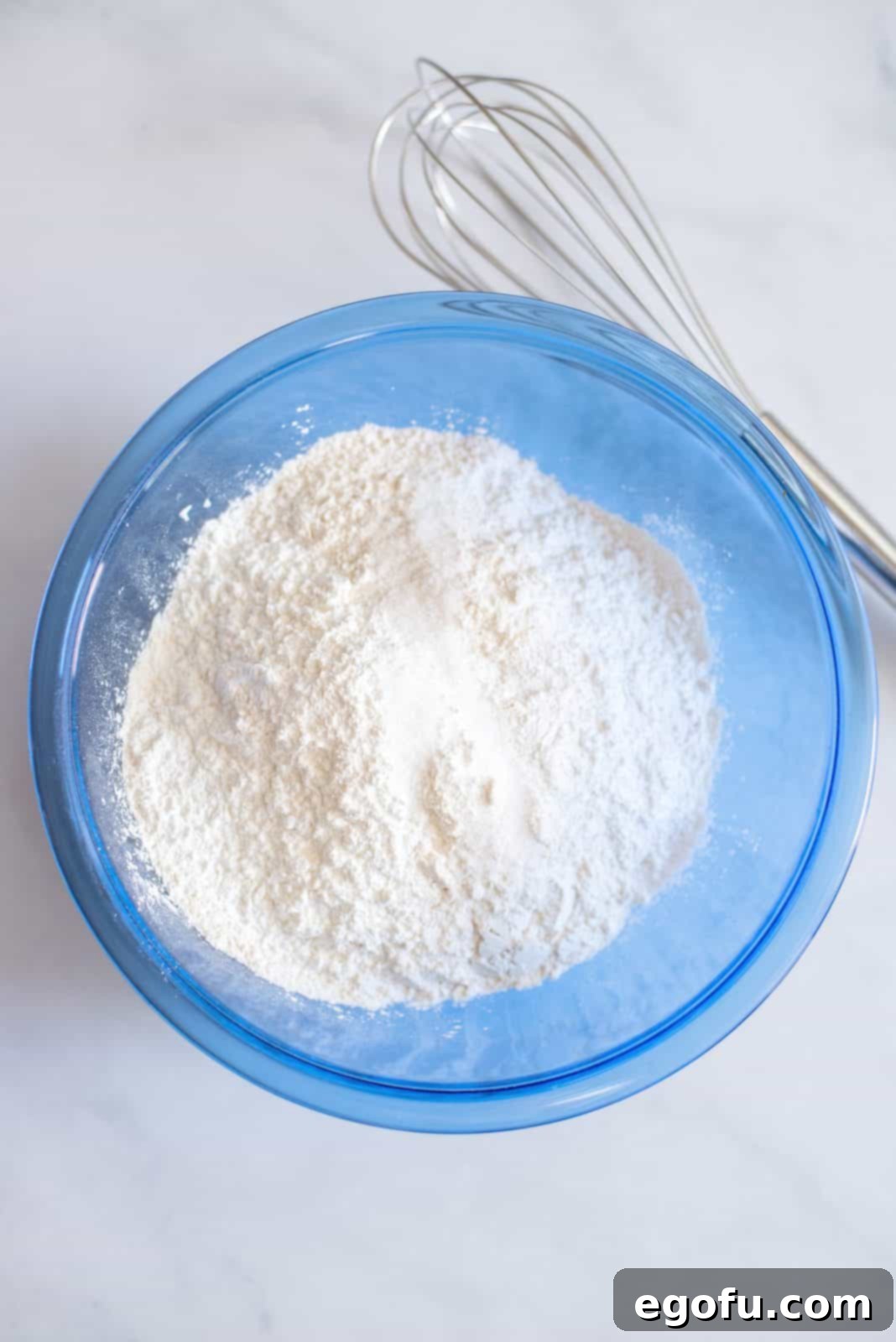 Dry ingredients mixed together in bowl.