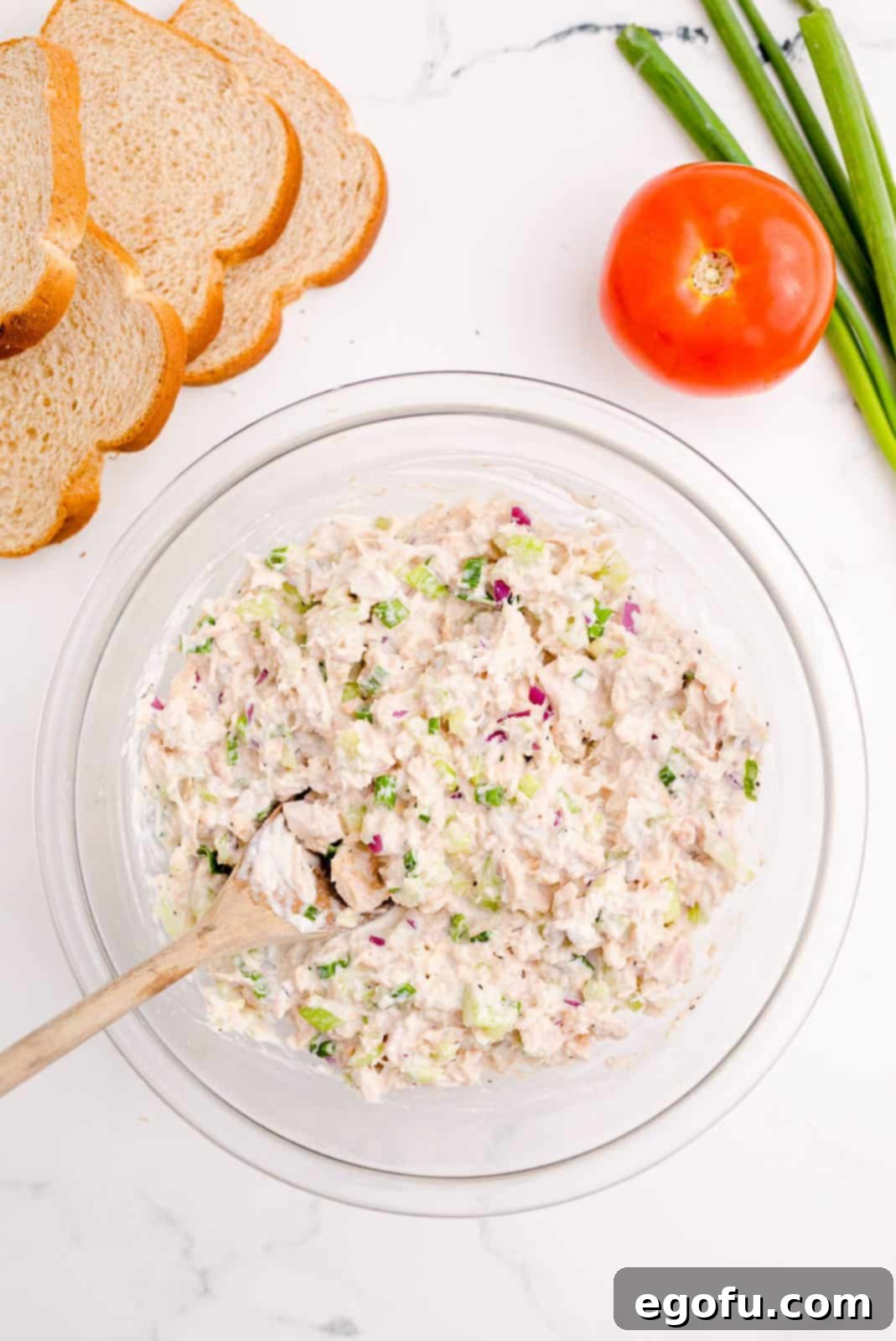 Golden Grilled Tuna Melt 5 Mayonnaise, onion, lemon juice, salt, pepper, celery and green onion with the tuna.