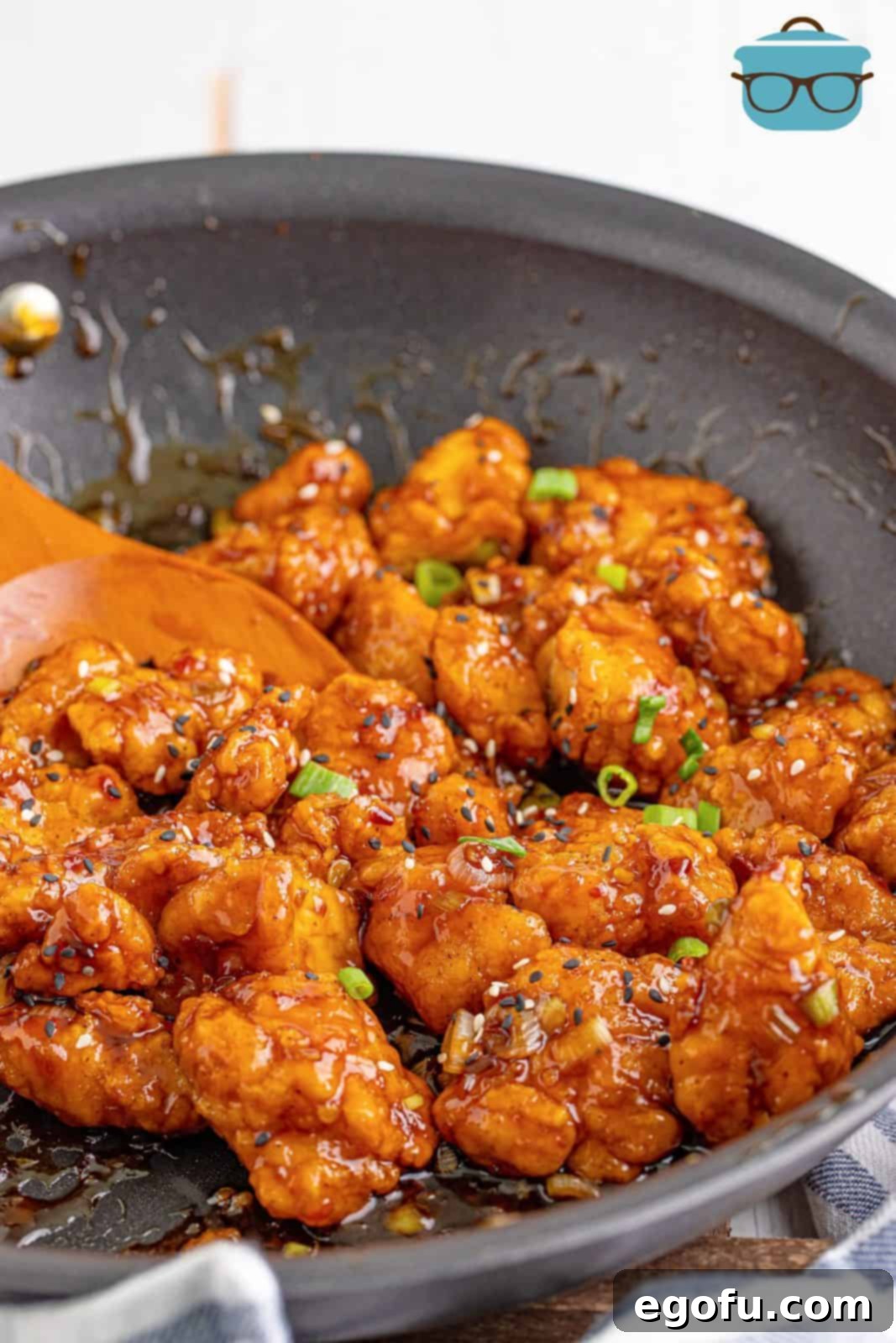Easy Sesame Chicken in skillet.