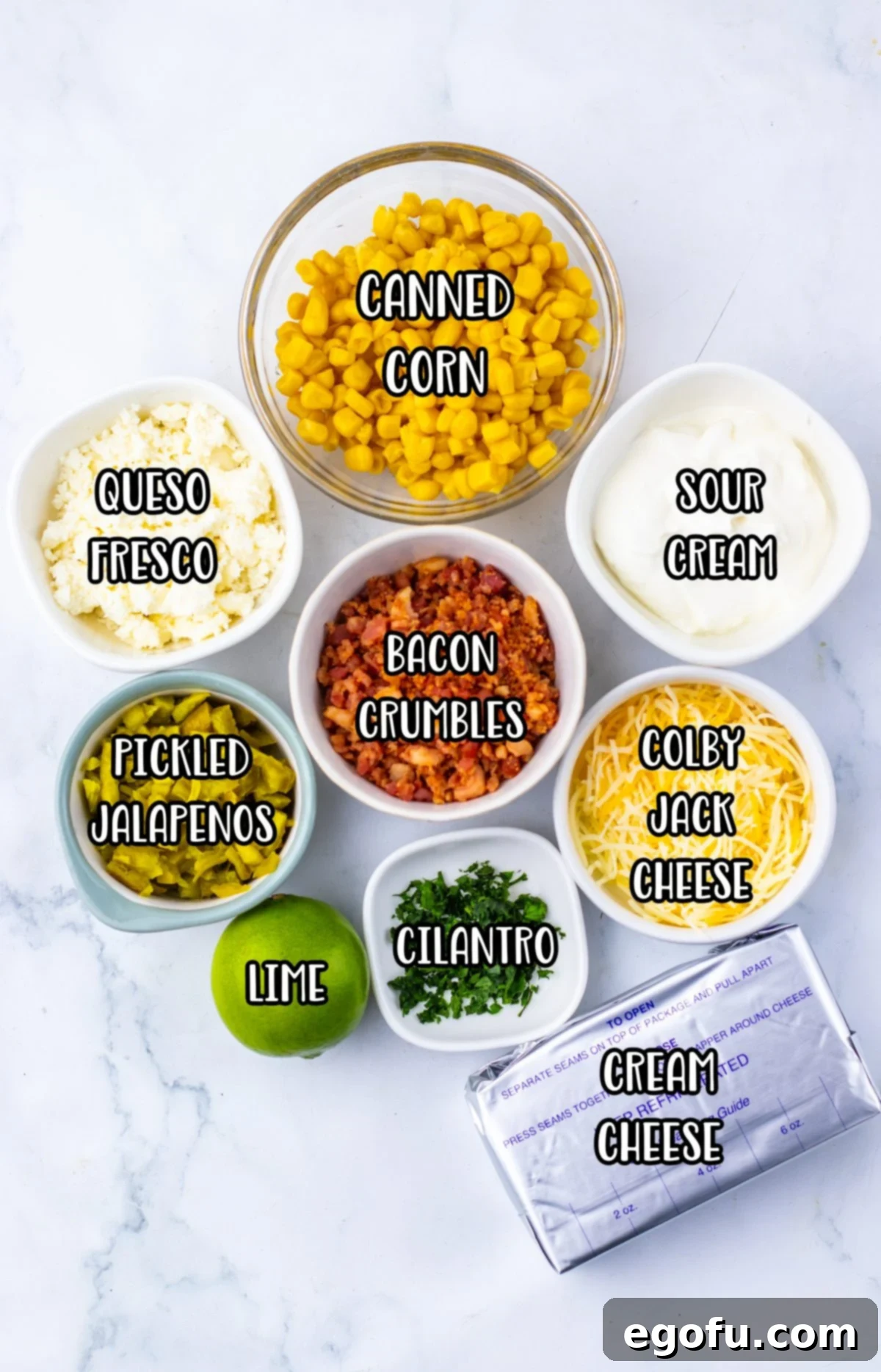 Ingredients for Corn Dip