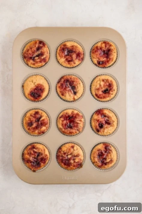 Peanut Butter & Jelly Swirl Muffins 15 Baked Peanut Butter and Jelly Muffins.