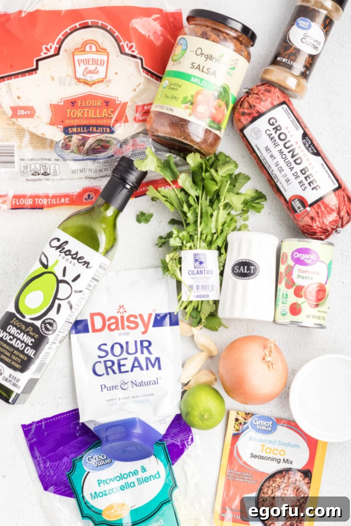 Ingredients for Crispy Beef Tacos