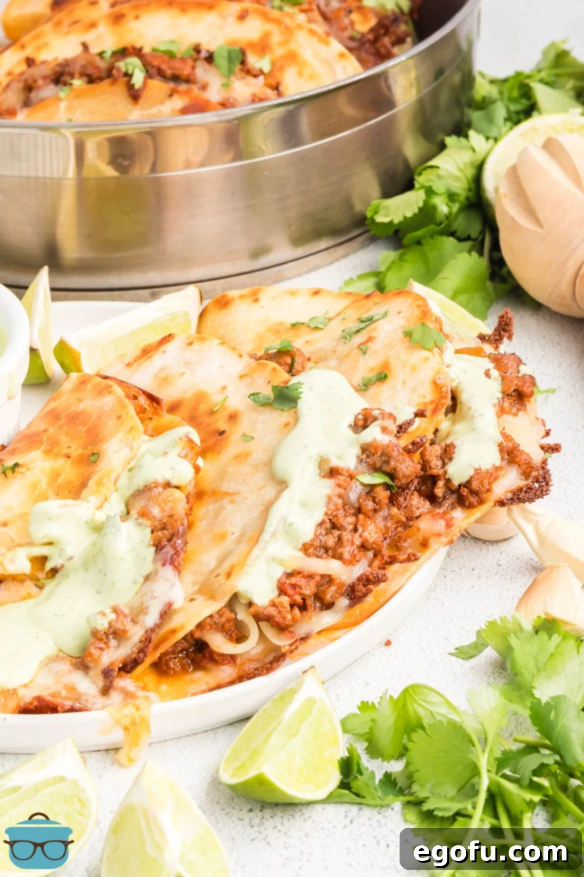 Crispy Beef Tacos plated